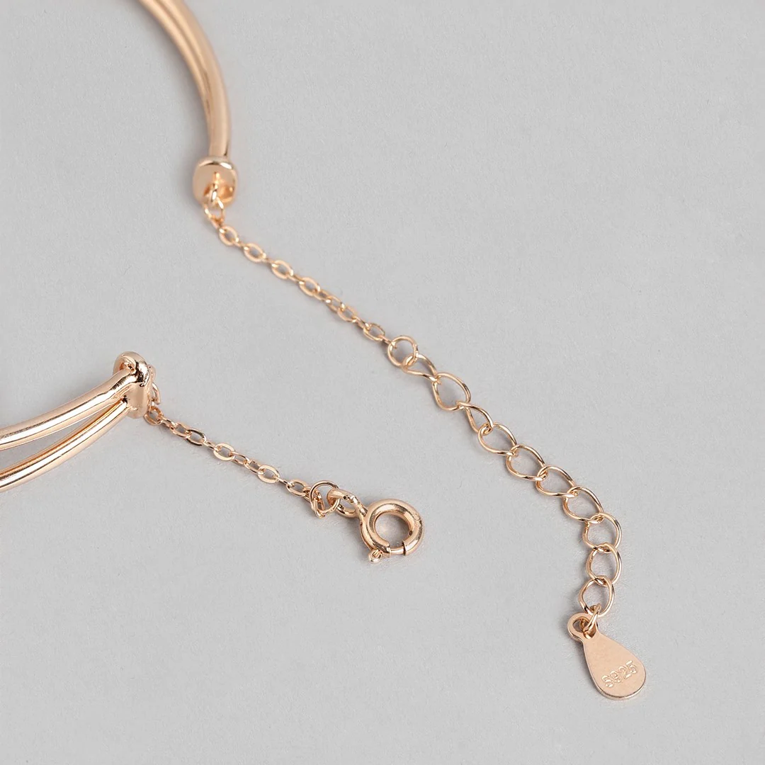 Rose Gold Radiance 925 Sterling Silver Bracelet with Cubic Zirconia - Image 7