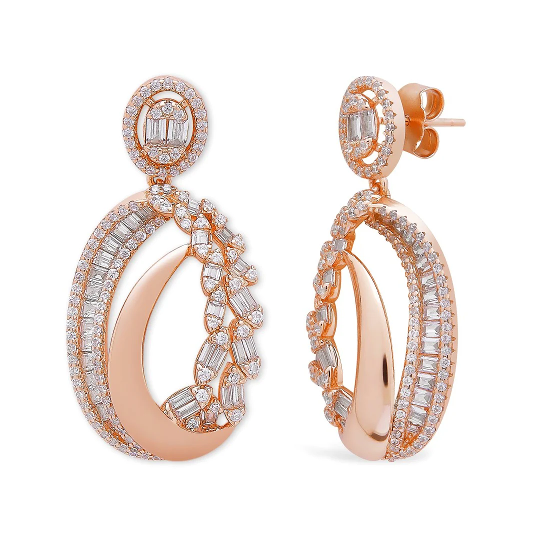 Rose Gold CZ Radiance 925 Sterling Silver Jewelry Set - Image 3