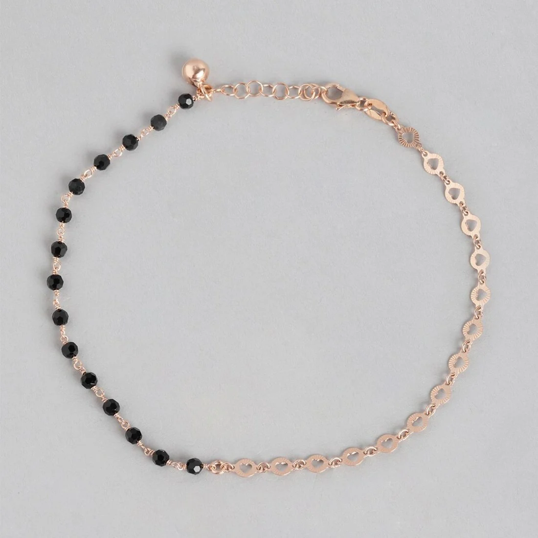 Rose Gold Radiance Beaded Chain Anklet in 925 Sterling Silver - Image 11