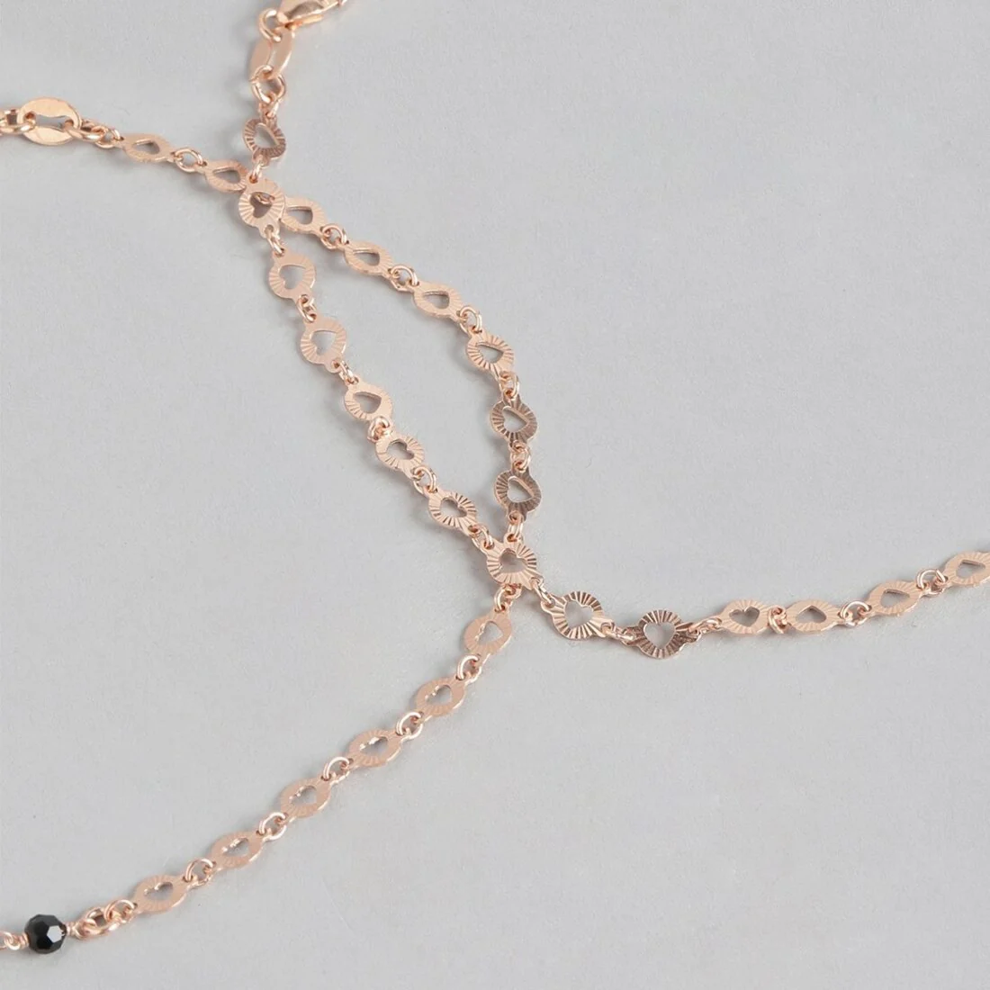 Rose Gold Radiance Beaded Chain Anklet in 925 Sterling Silver - Image 12