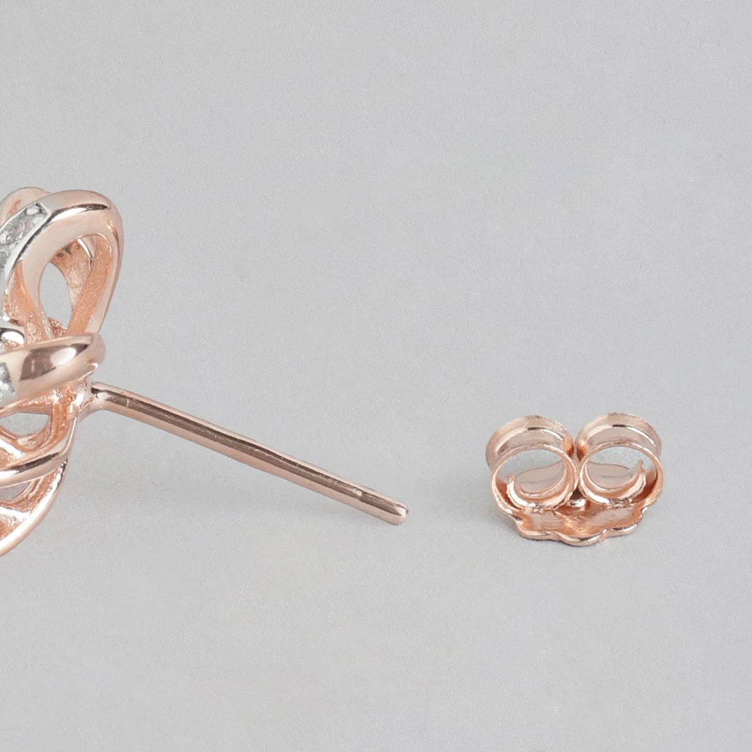 Rose Gold Radiance Cubic Zirconia 925 Sterling Silver Earrings - Image 6