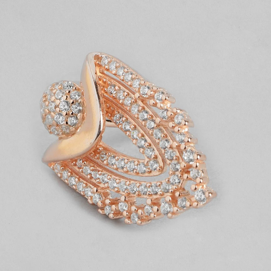Rose Gold Radiance Cubic Zirconia-Adorned 925 Sterling Silver Jewelry Set - Image 6