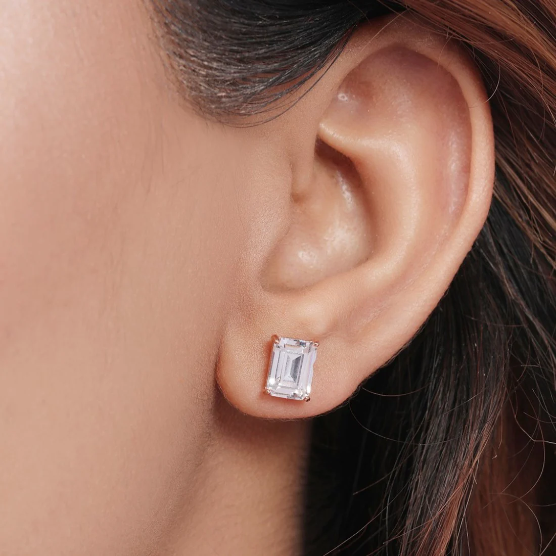 Rose Gold Radiance 925 Sterling Silver CZ Earrings - Image 4