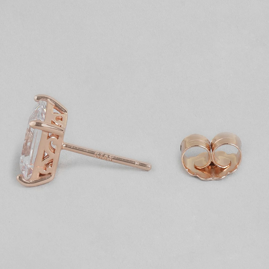 Rose Gold Radiance 925 Sterling Silver CZ Earrings - Image 7