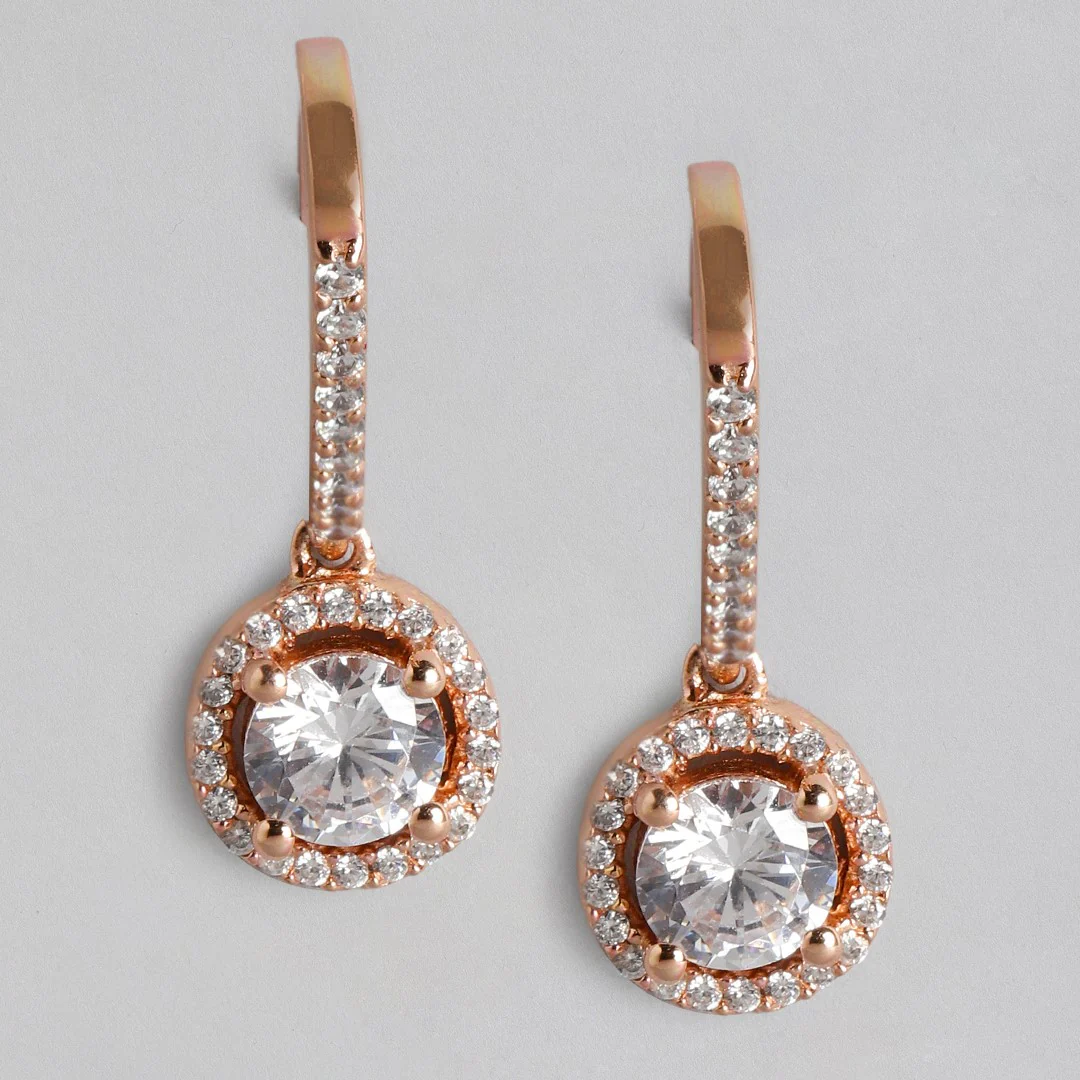 Rose Gold Solitaire 925 Sterling Silver Jewelery Set - Image 8