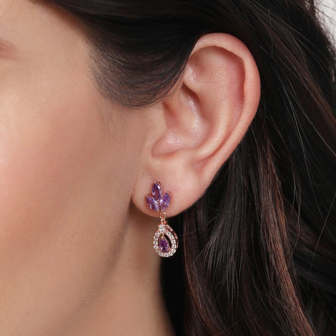 Rose Petal Radiance Rose Gold-Plated 925 Sterling Silver Jewellery Set - Image 3