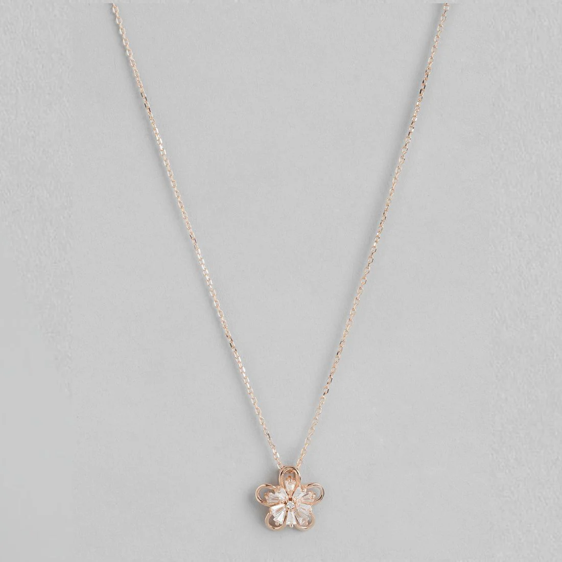 Rose Petal Radiance Rose Gold-Plated 925 Sterling Silver Necklace - Image 3