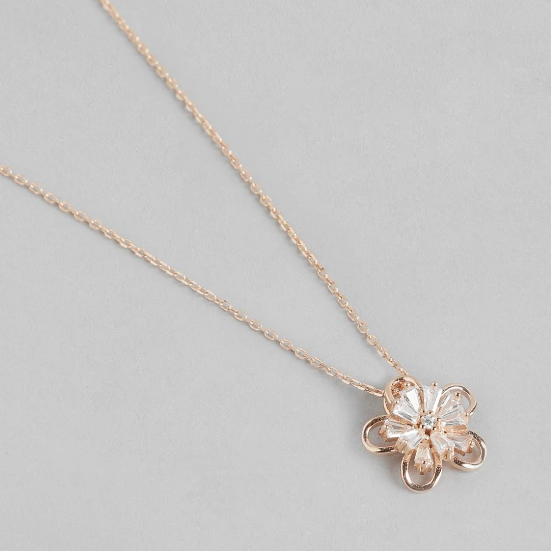 Rose Petal Radiance Rose Gold-Plated 925 Sterling Silver Necklace - Image 4