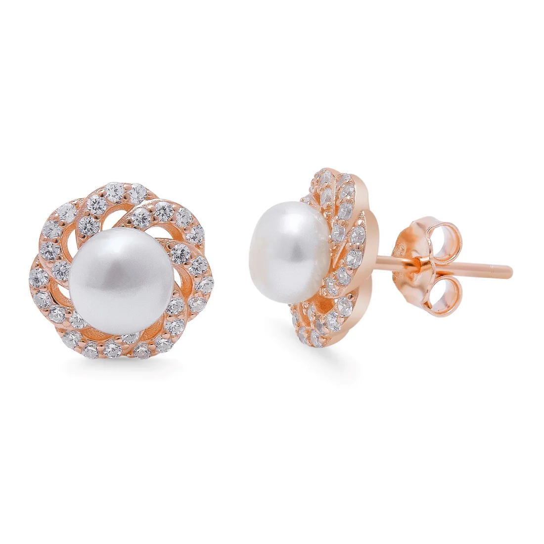 Rose Petal Serenade Rose Gold Plated 925 Sterling Silver Jwellery Set - Image 4