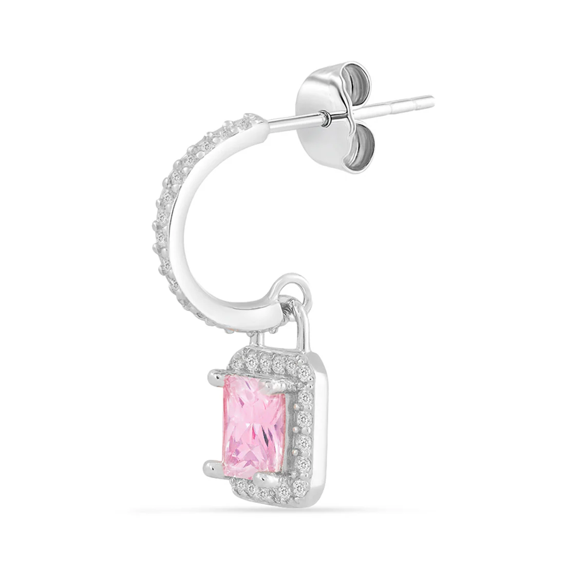 Rose Silver Rhodium Plated Drop Earring - Image 11