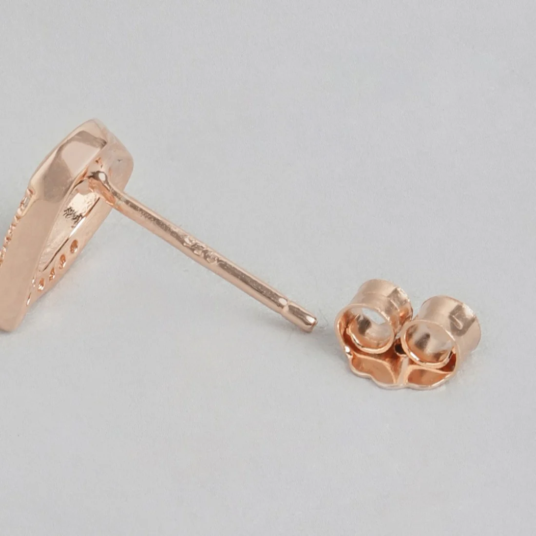 Rosy Devotion CZ Rose Gold-Plated 925 Sterling Silver Earrings - Image 7