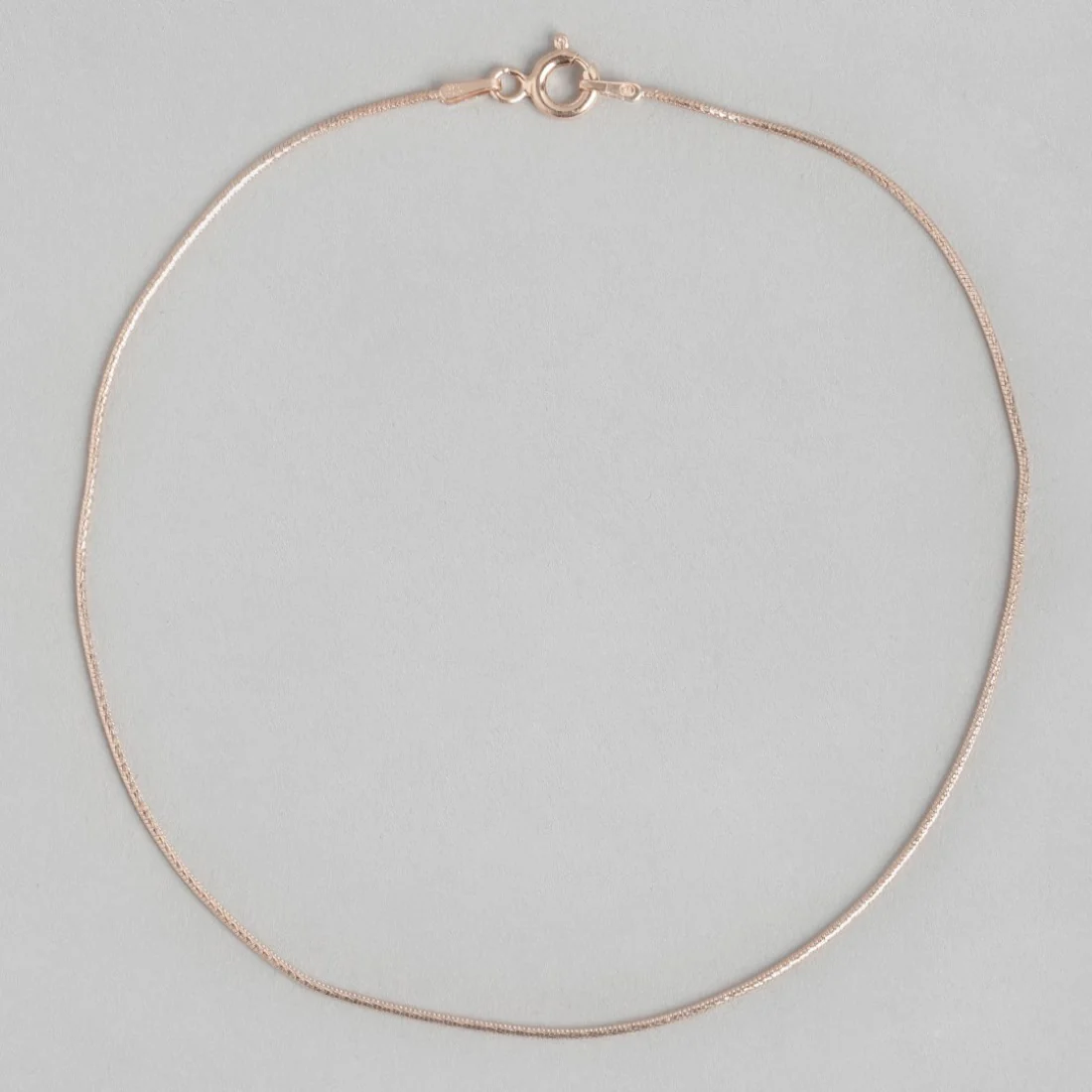 Rosy Serenity Rose Gold-Plated 925 Sterling Silver Snake Chain Anklet - Image 6