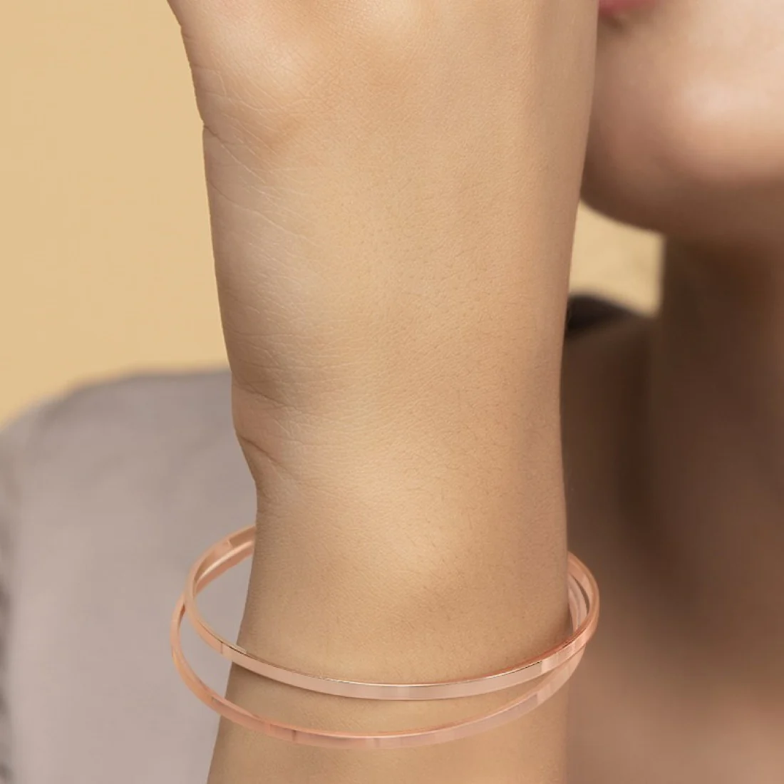Rosy Splendor Rose Gold-Plated 925 Sterling Silver Bangle - Image 4