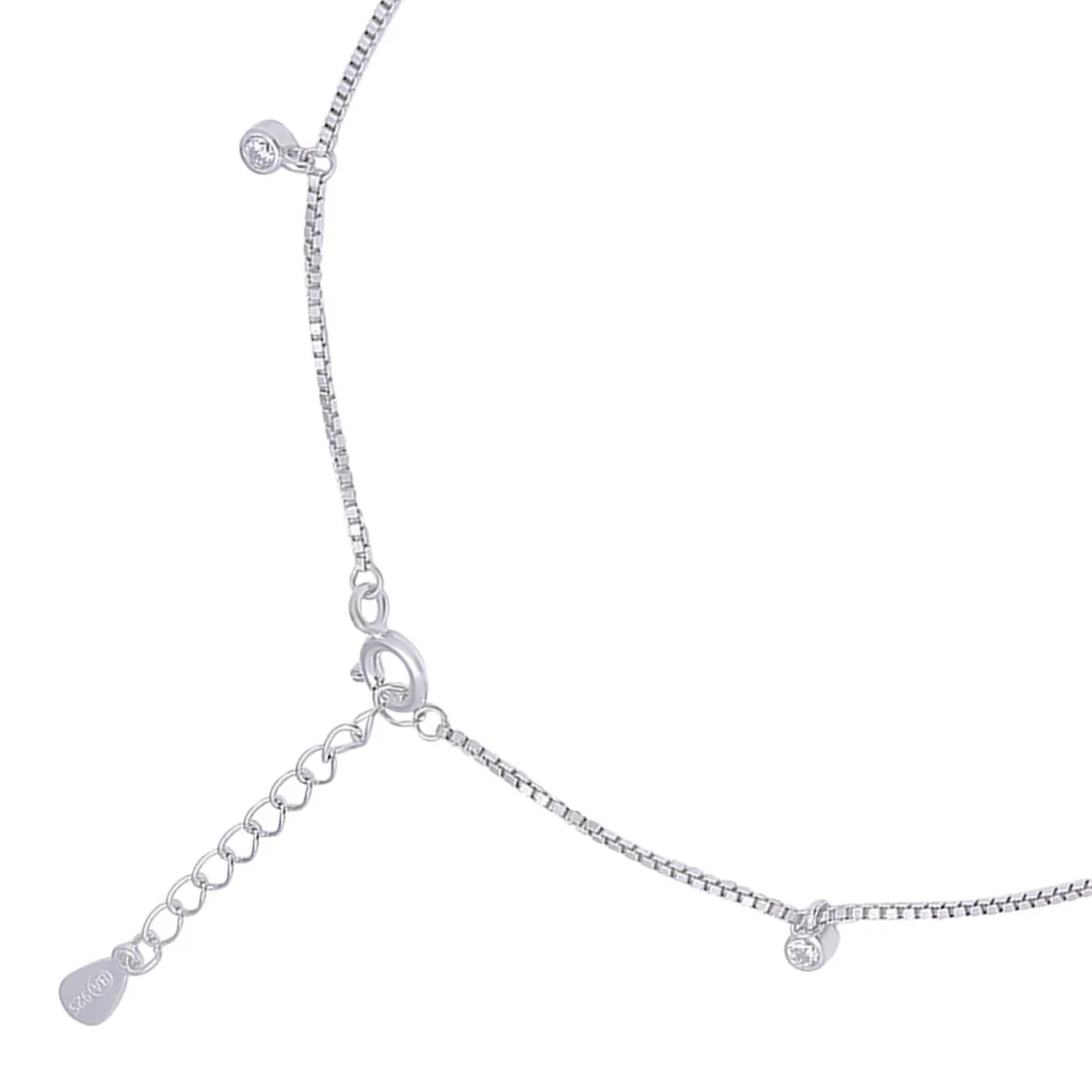 Pretty Delicate Drops 925 Silver Anklets - Image 9