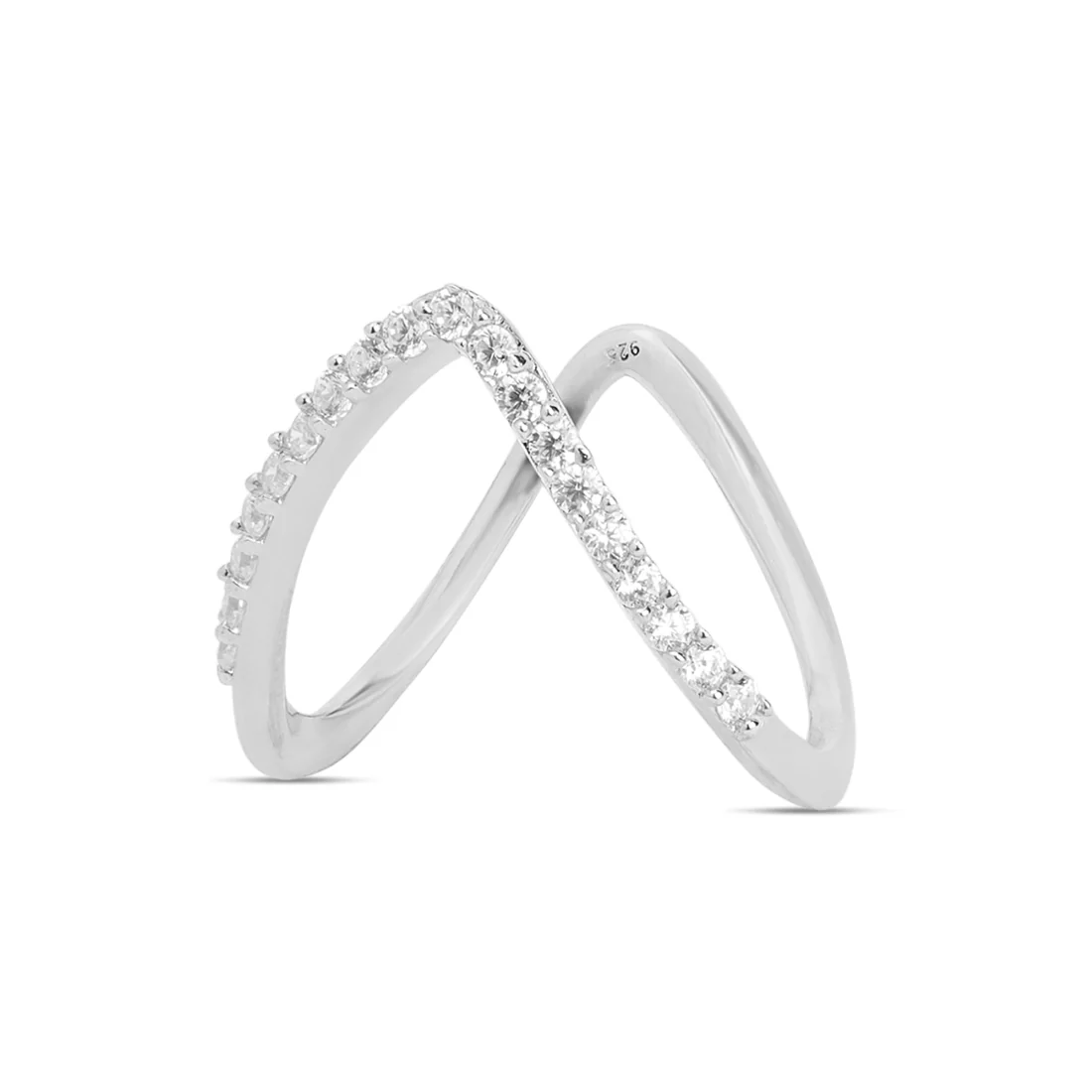 Royal Elegance Rhodium Plated 925 Sterling Silver Women's Vanki Ring - Image 3