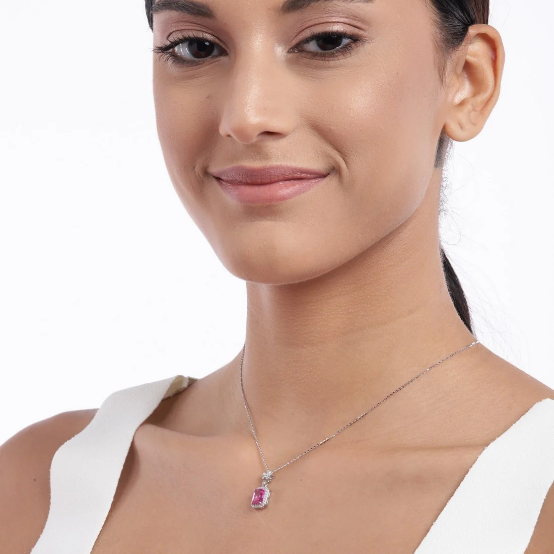 Ruby Clover 925 Sterling Silver Necklace - Image 3