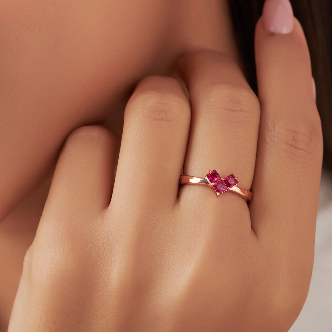 Ruby Heart Rose-Gold Plated 925 Sterling Silver Ring for Women Gift Hamper - Image 6