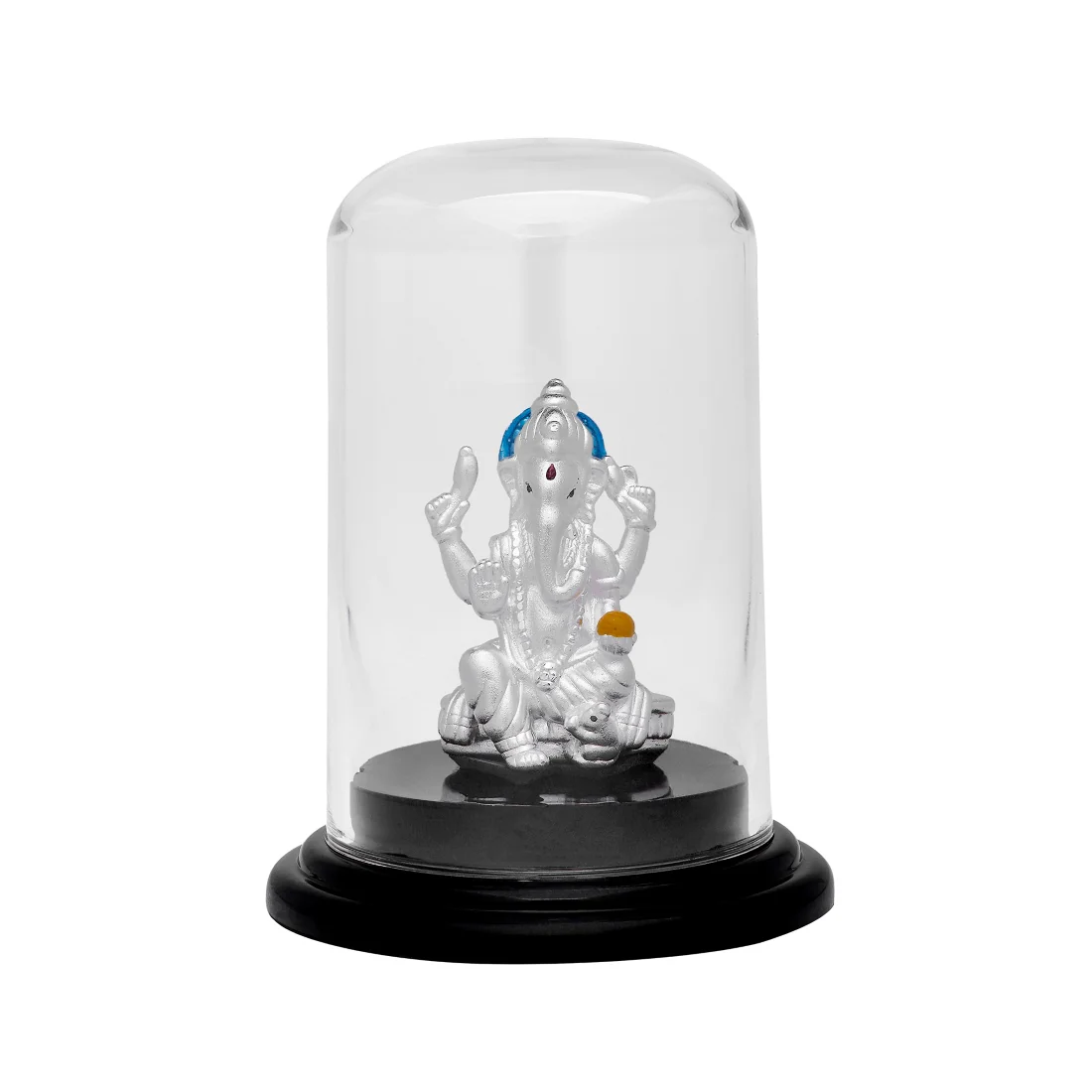 Sacred Blessings Rhodium-Plated Lord Ganesh 999 Silver Idol - Image 4