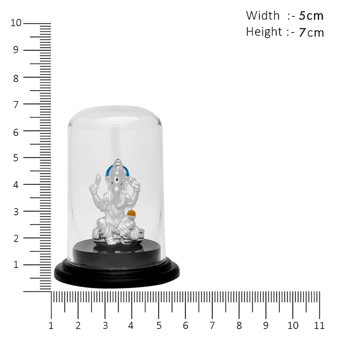 Sacred Blessings Rhodium-Plated Lord Ganesh 999 Silver Idol - Image 6