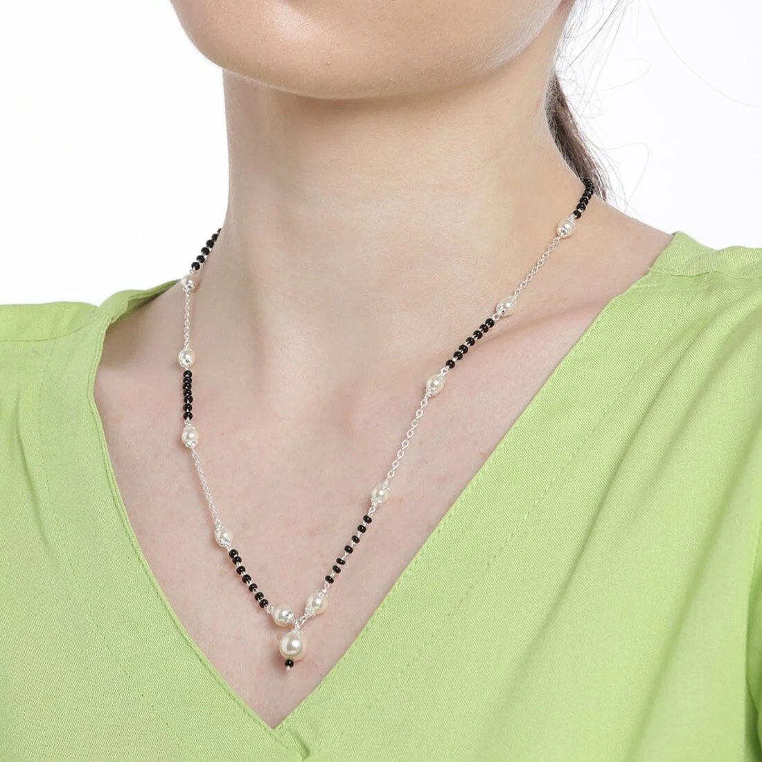 Sacred Bond Rhodium-Plated Sterling Silver Mangalsutra for Eternal Love - Image 3