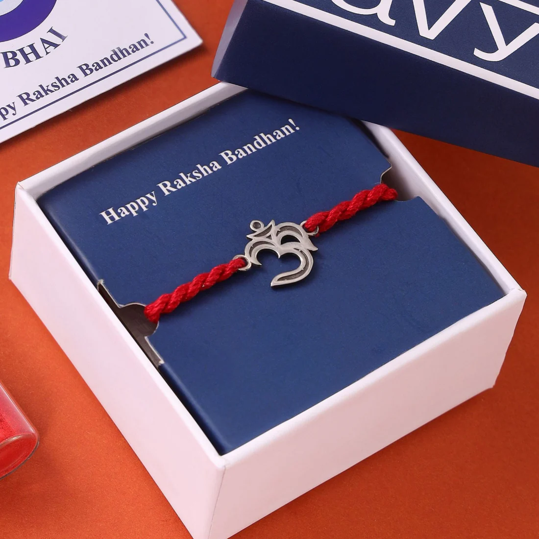 Sacred Om Rhodium-Plated 925 Sterling Silver Rakhi - Image 6