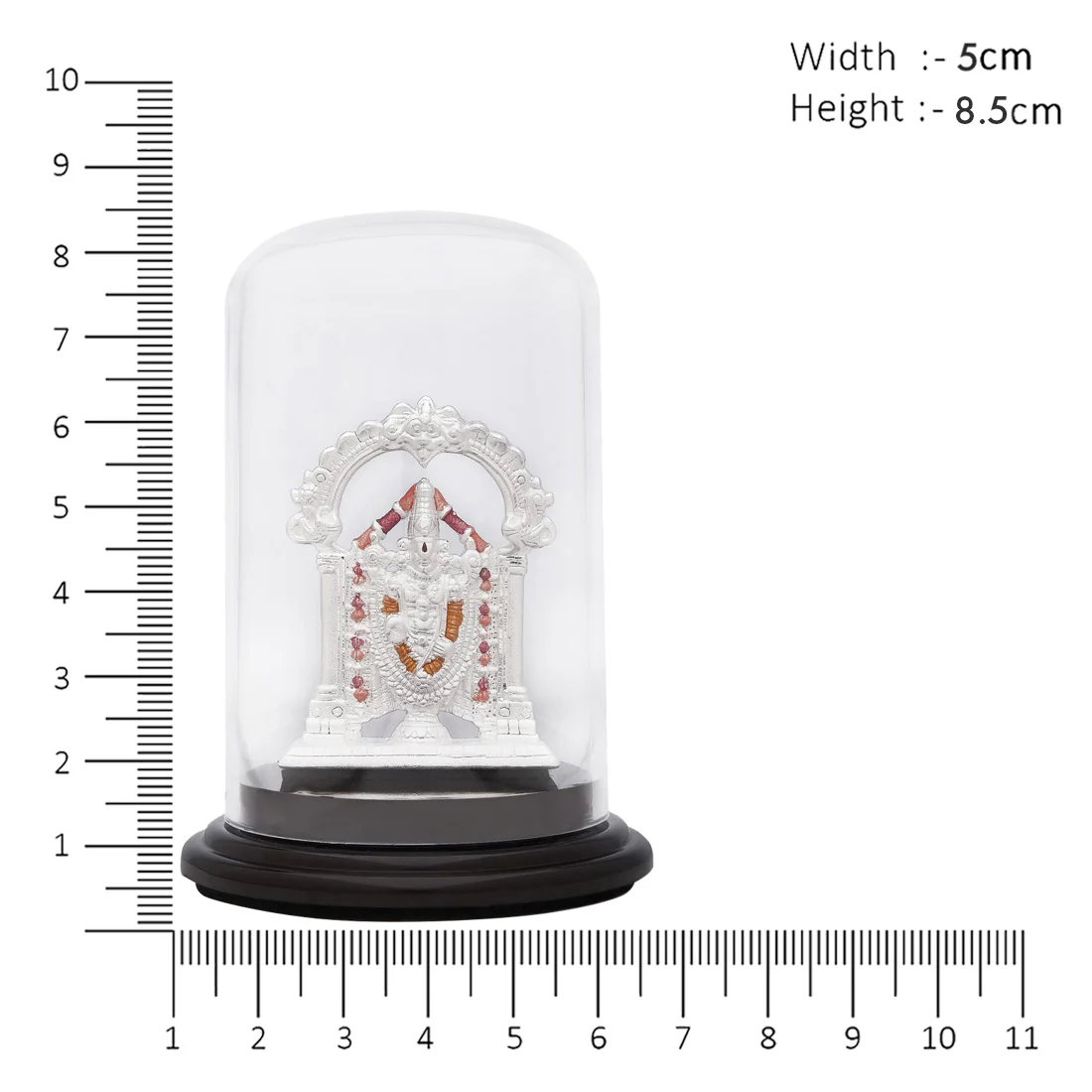 Sacred Splendor Rhodium-Plated 999 Silver Tirupati Balaji Idol - Image 5