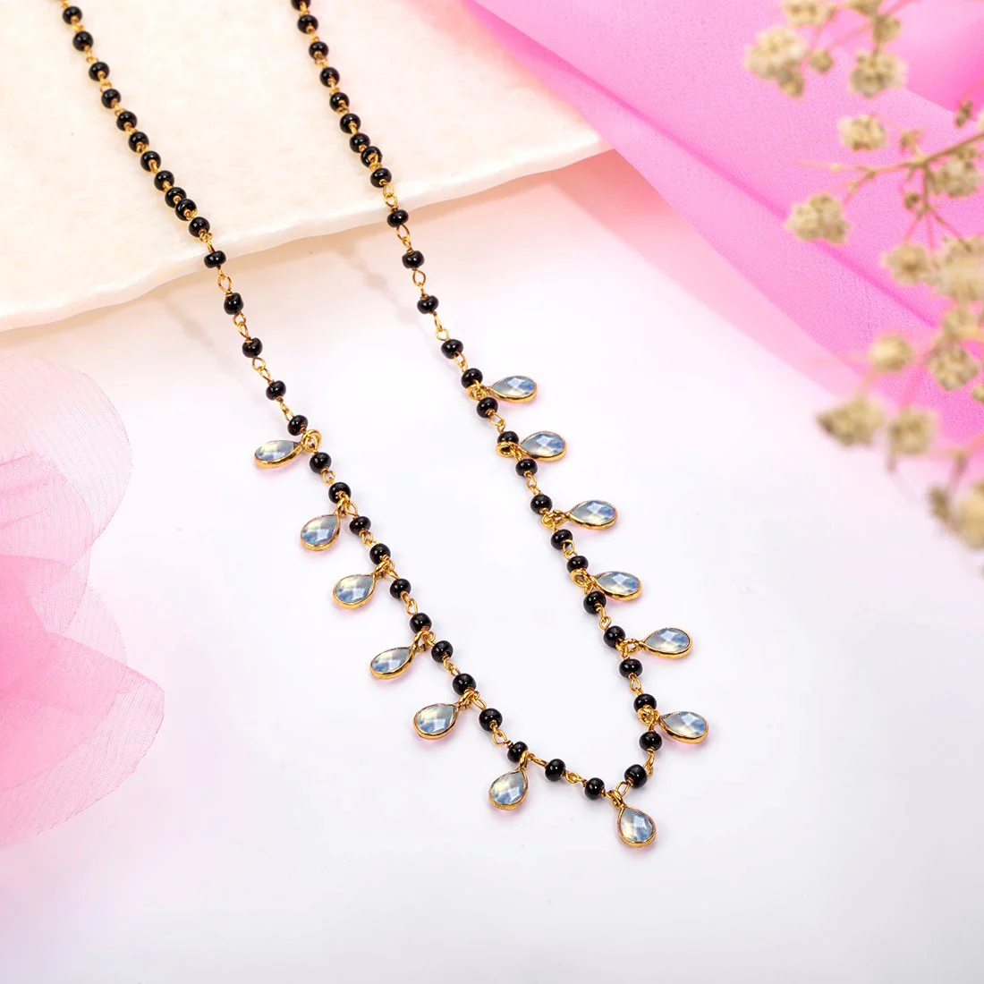 Sacred Union Gold-Plated 925 Sterling Silver Drop Mangalsutra - Image 2