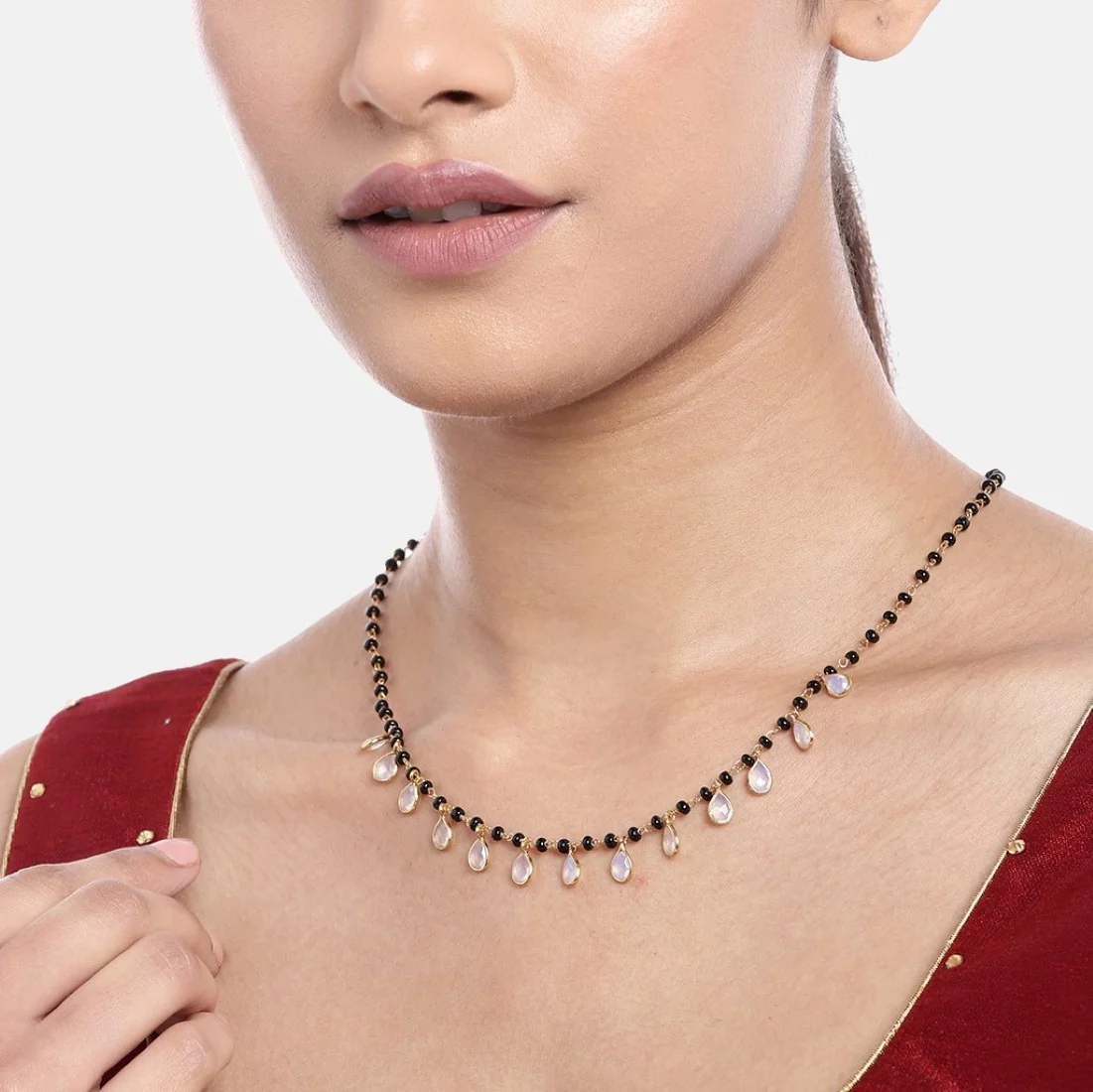 Sacred Union Gold-Plated 925 Sterling Silver Drop Mangalsutra - Image 3