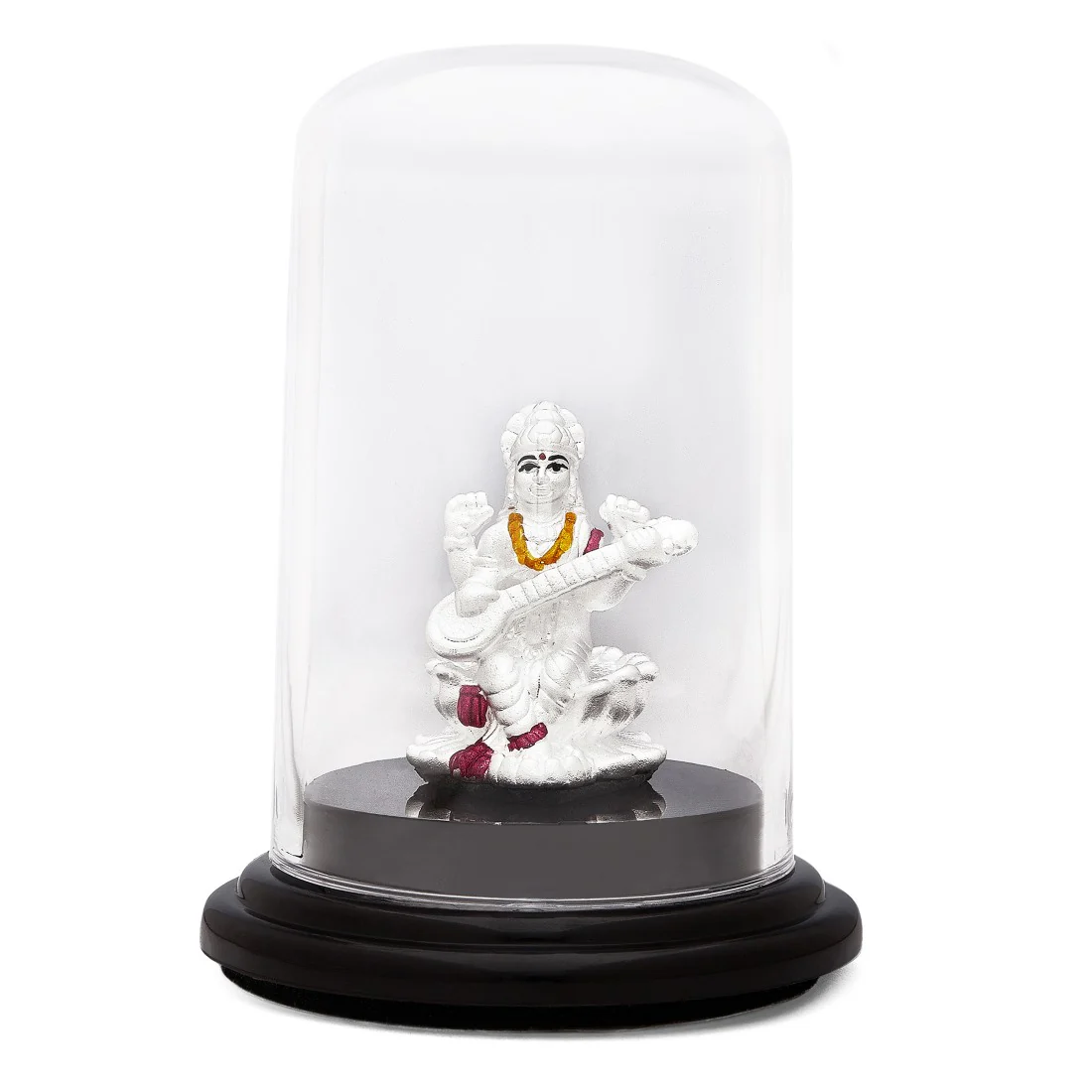 Saraswati's Serenade Rhodium-Plated 999 Sterling Silver Saraswati Ji Idol - Image 2