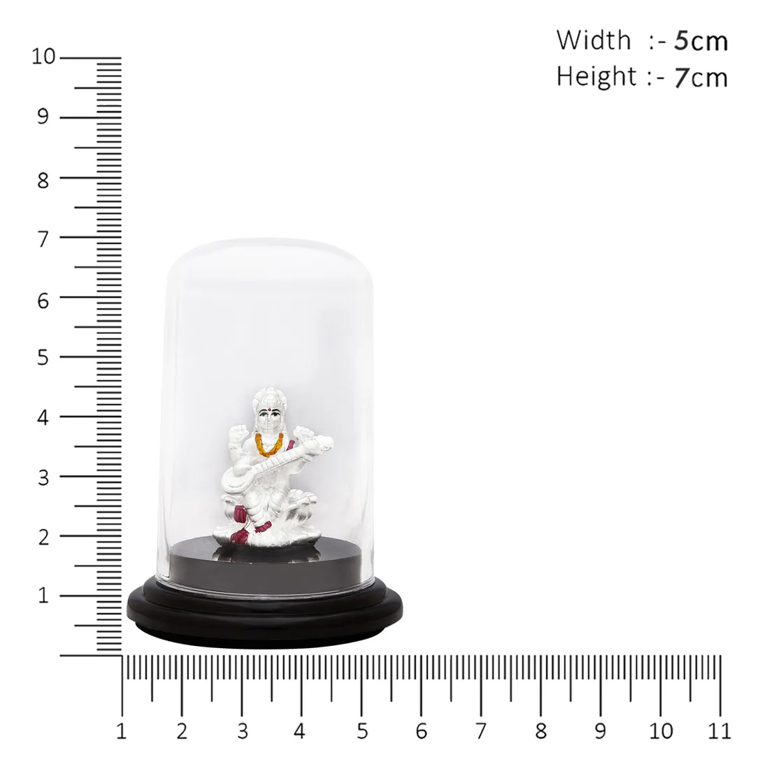 Saraswati's Serenade Rhodium-Plated 999 Sterling Silver Saraswati Ji Idol - Image 5