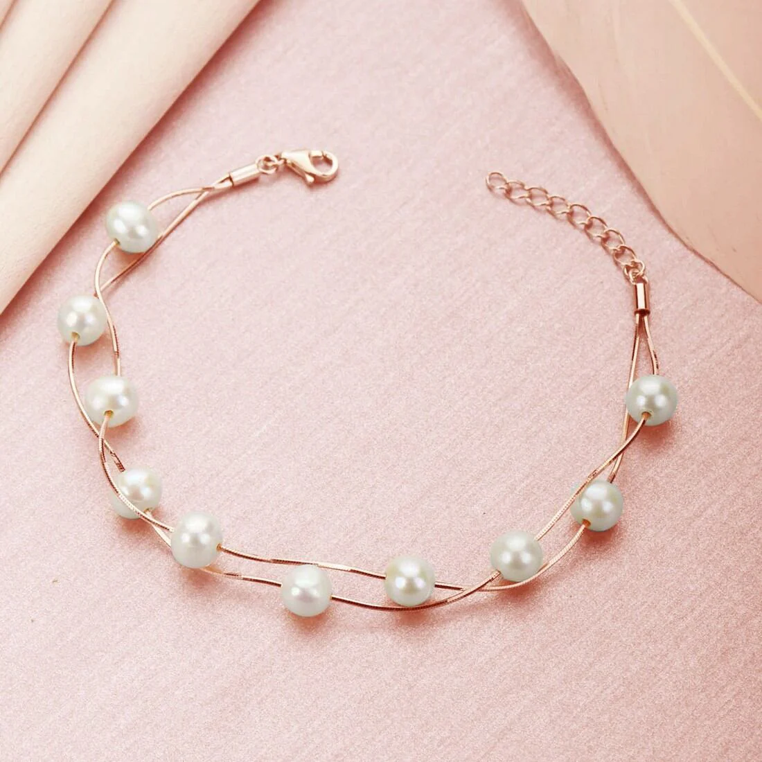 Seaside Elegance - Rose Gold Fresh Off the Sea 925 Silver Bracelet - Image 2