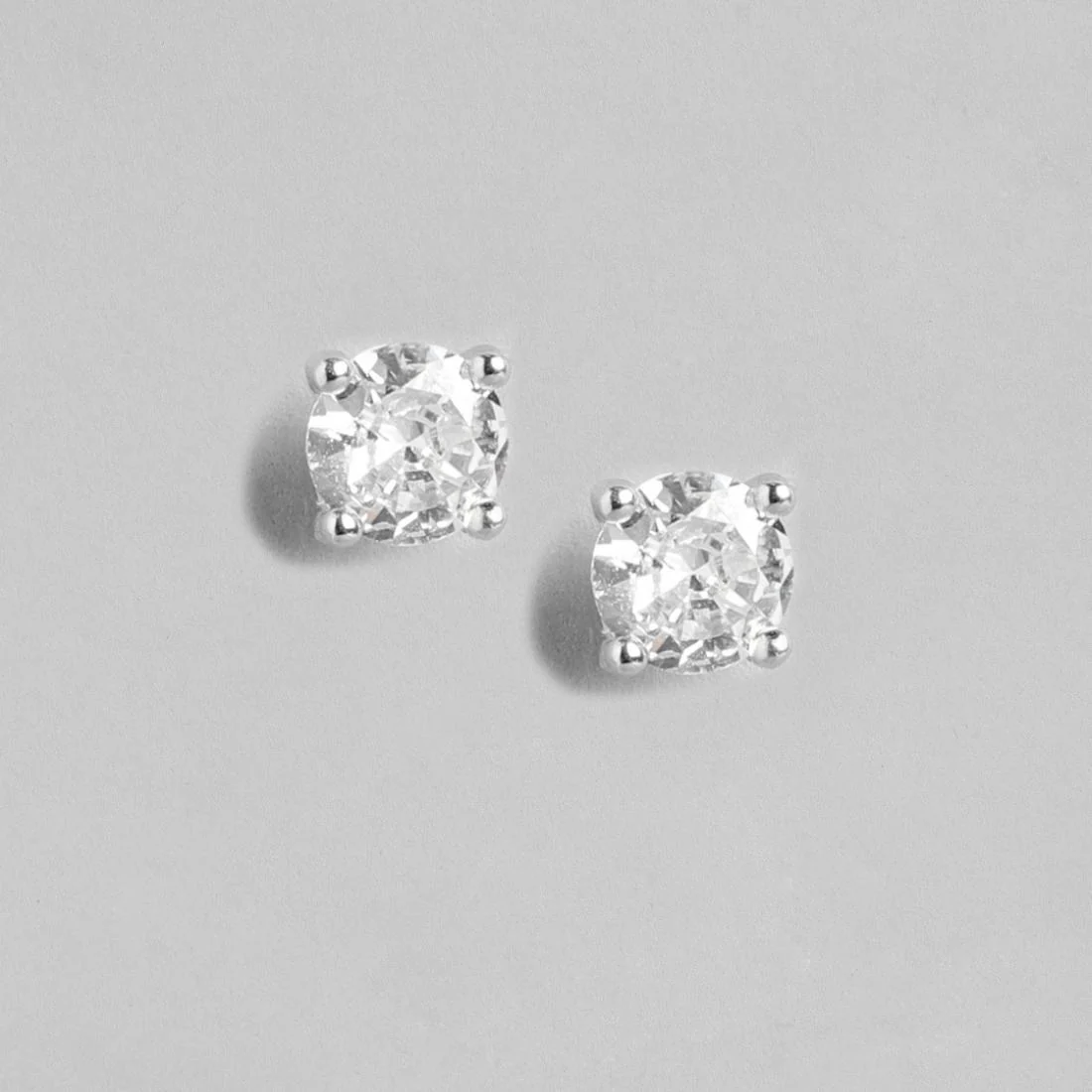 Minimal Solitaire Rhodium Plated 925 Sterling Silver Jewellery Set - Image 9