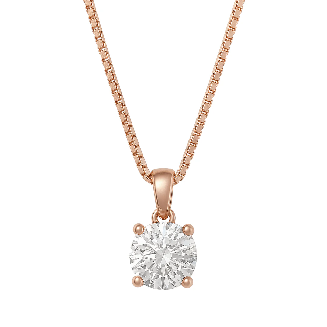 Sensational Solitaire Rose Gold Plated 925 Silver Jewellery Set - Image 8