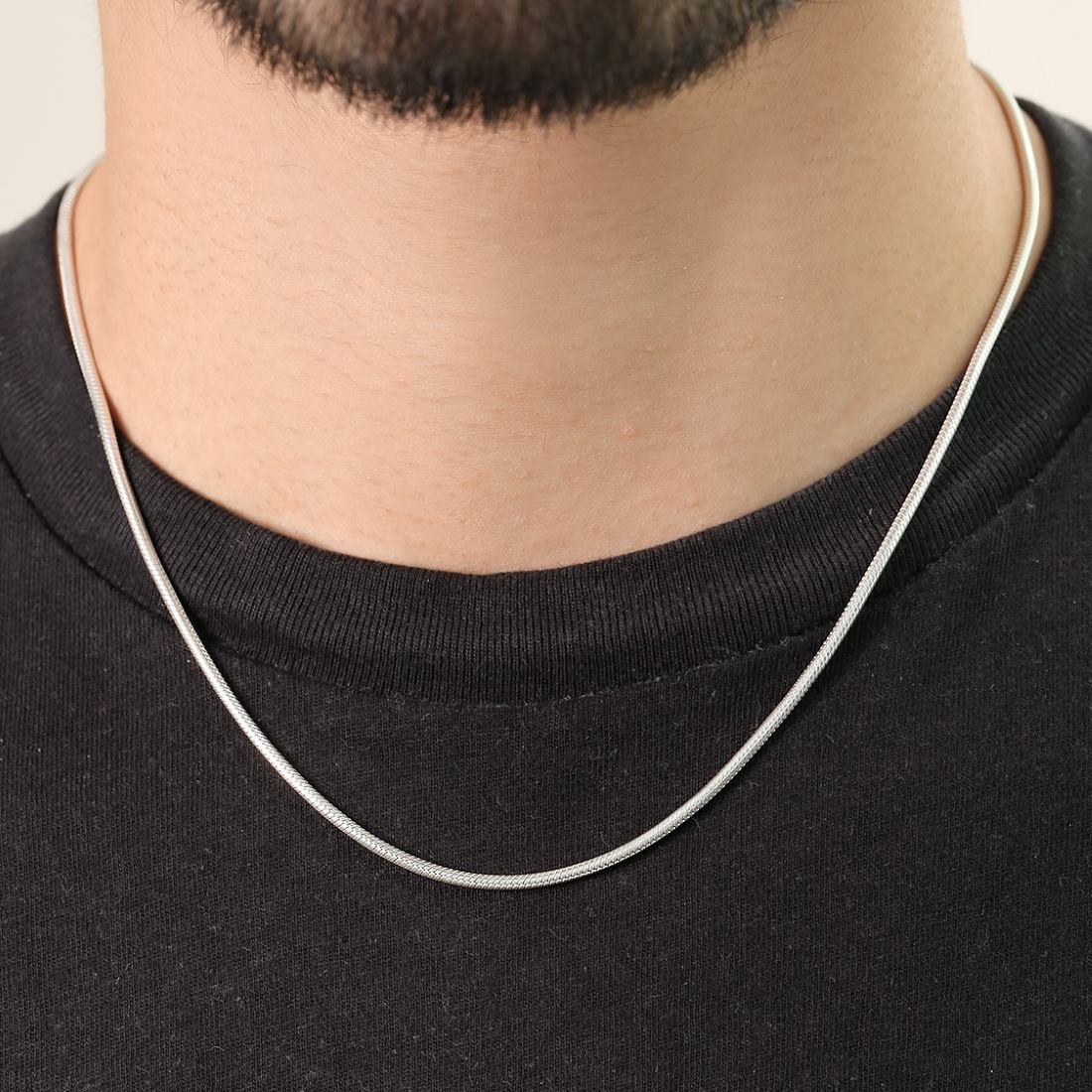 Serpentine Elegance 925 Sterling Silver Rhodium-Plated Snake Chain - Image 3