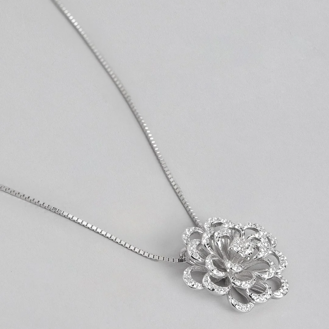 Shimmering Elegance Rhodium-Plated 925 Sterling Silver Jewelry Set with Cubic Zirconia - Image 6