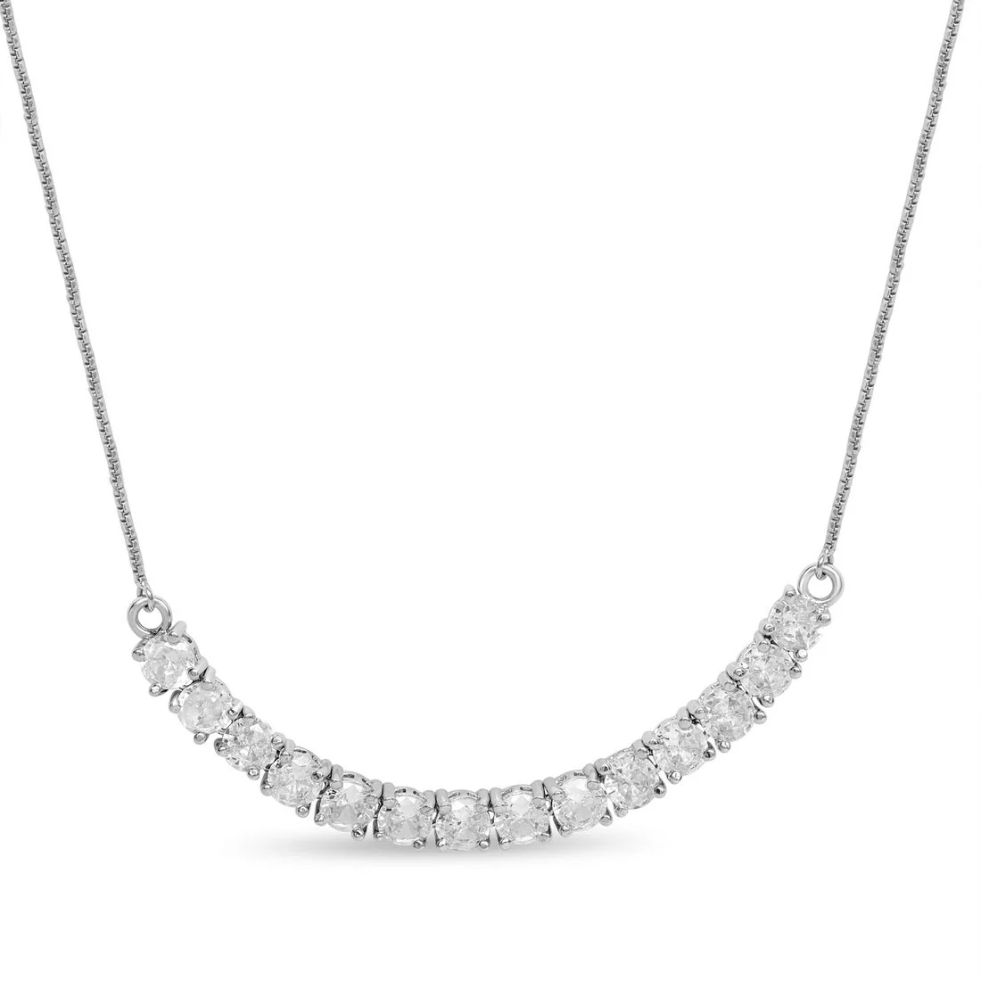 Shimmering Rhodium Plated 925 Sterling Silver Necklace - Image 4