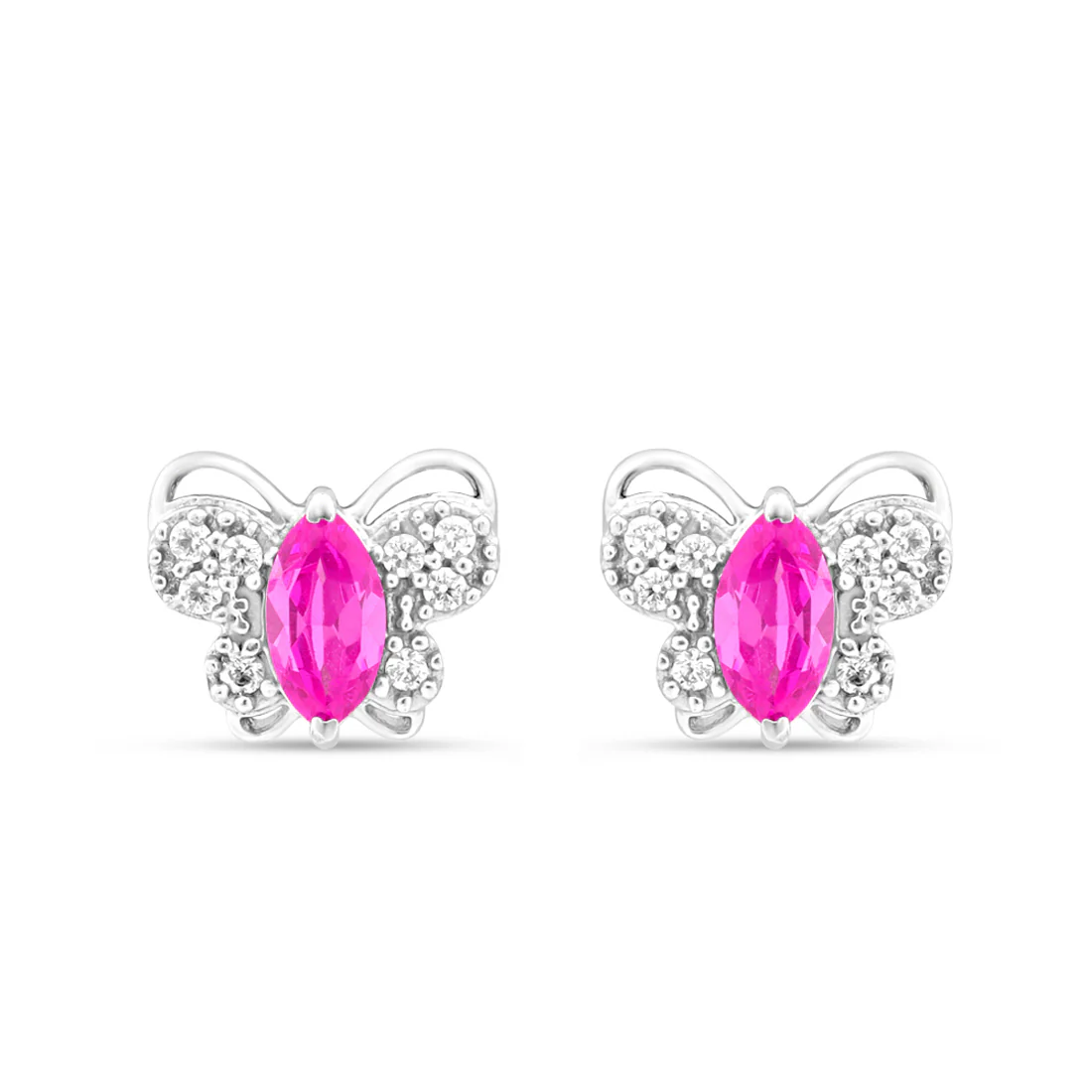 Shimmering Rhodium Plated 925 Sterling Silver Stud Earrings - Image 5