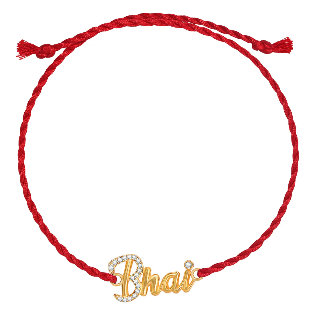 Shining Star Bhai With Cubic Zirconia Gold-Plated Sterling Silver Thread Rakhi For Him - Image 4
