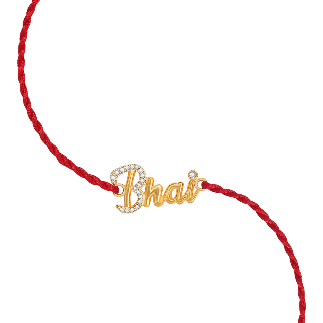 Shining Star Bhai With Cubic Zirconia Gold-Plated Sterling Silver Thread Rakhi For Him - Image 5