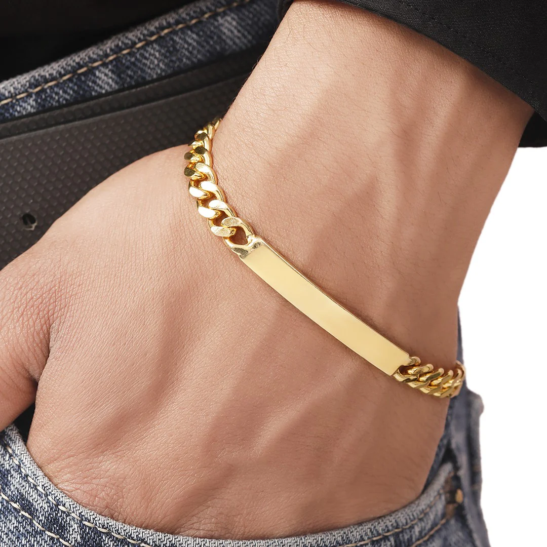 Signature Shine Gold Plated 925 Sterling Silver Men's Bracelet - Image 2