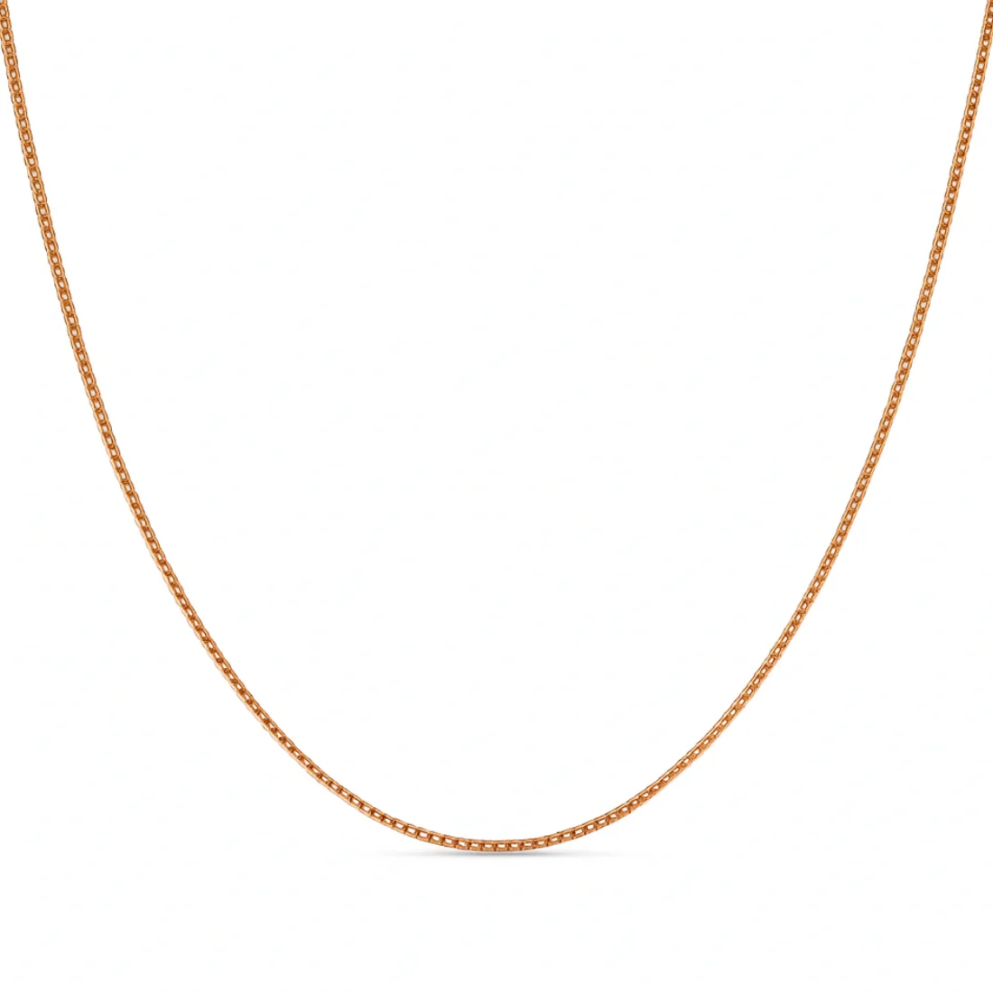 Simple Silver Box Chain In Rose Gold - Image 5