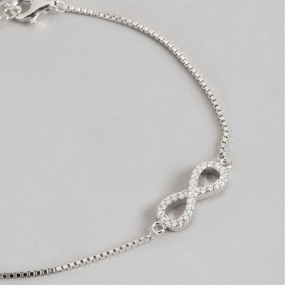 Silver Minimal Infinity 925 Silver Bracelet - Image 6