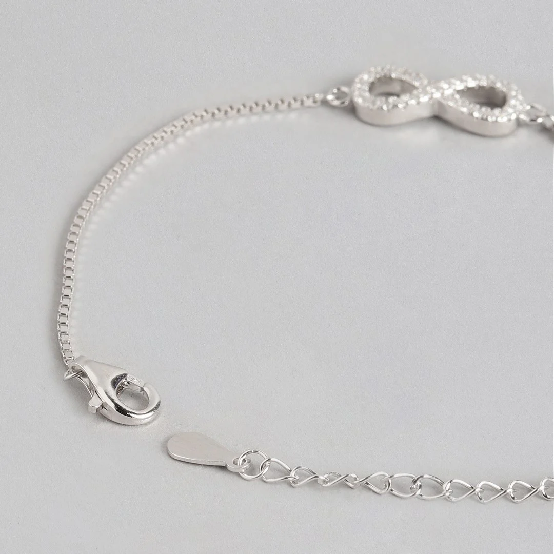 Silver Minimal Infinity 925 Silver Bracelet - Image 7