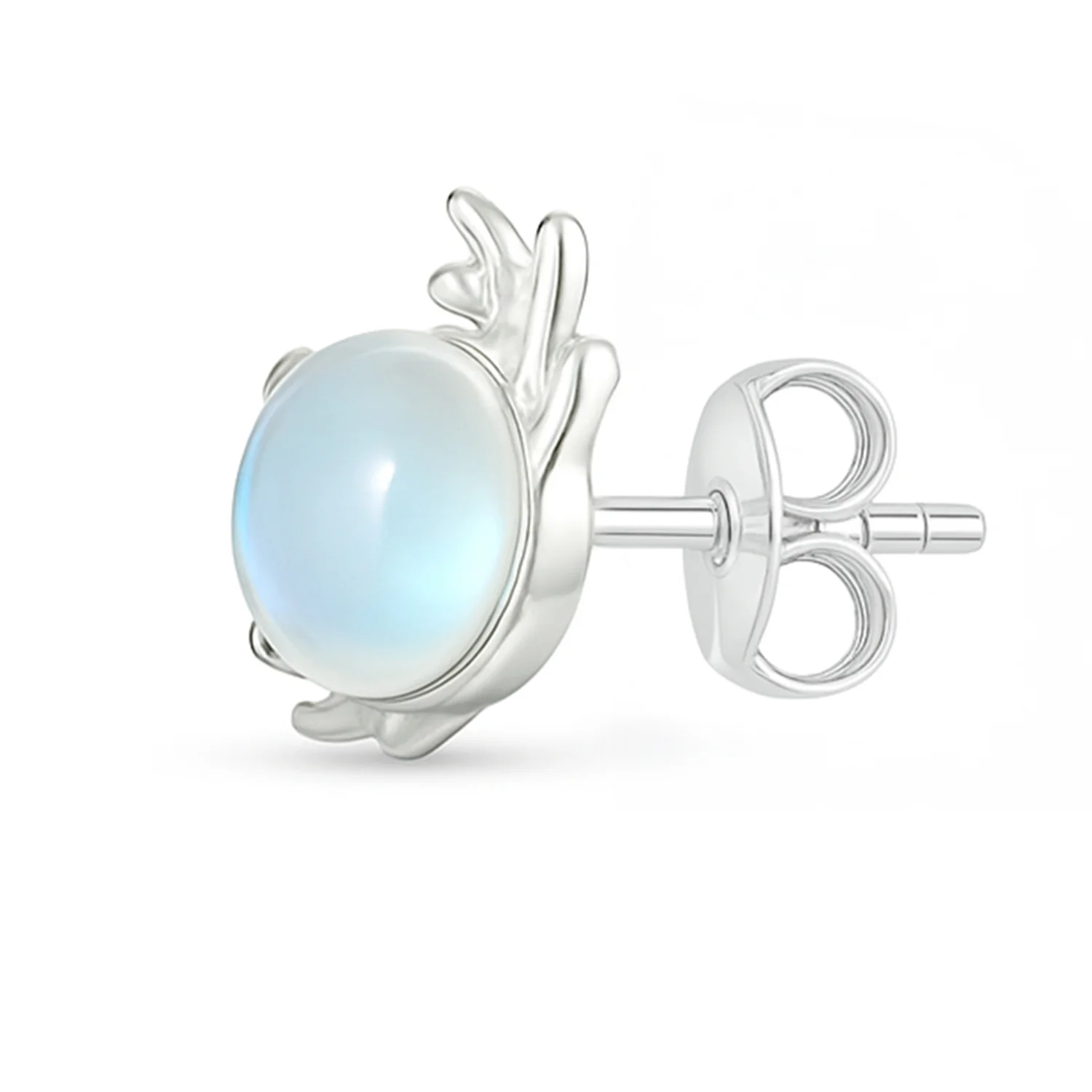 Winter Moon Silver Stud Rhodium Plated Earrings - Image 5