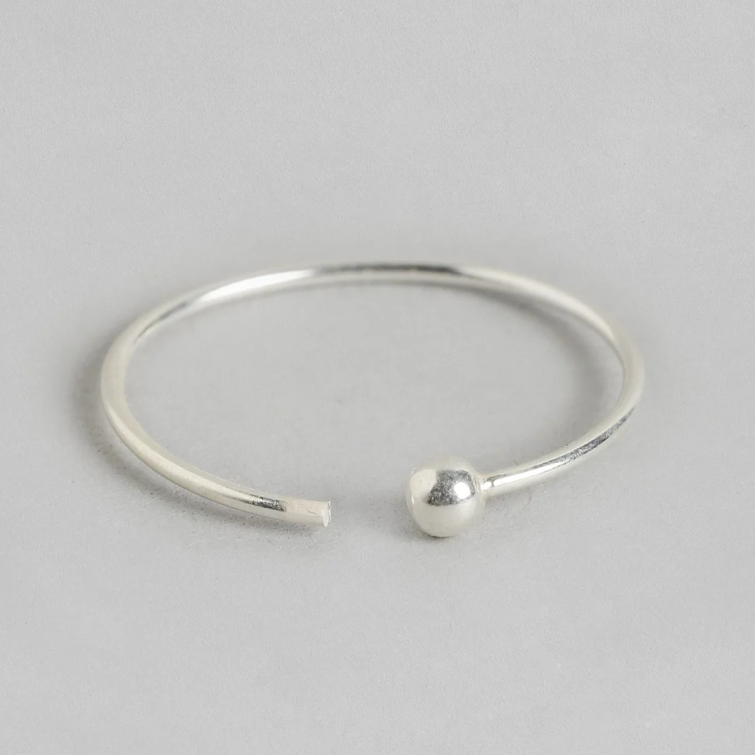 Simple Single Bead 925 Silver Piercing Nose Ring - Image 6