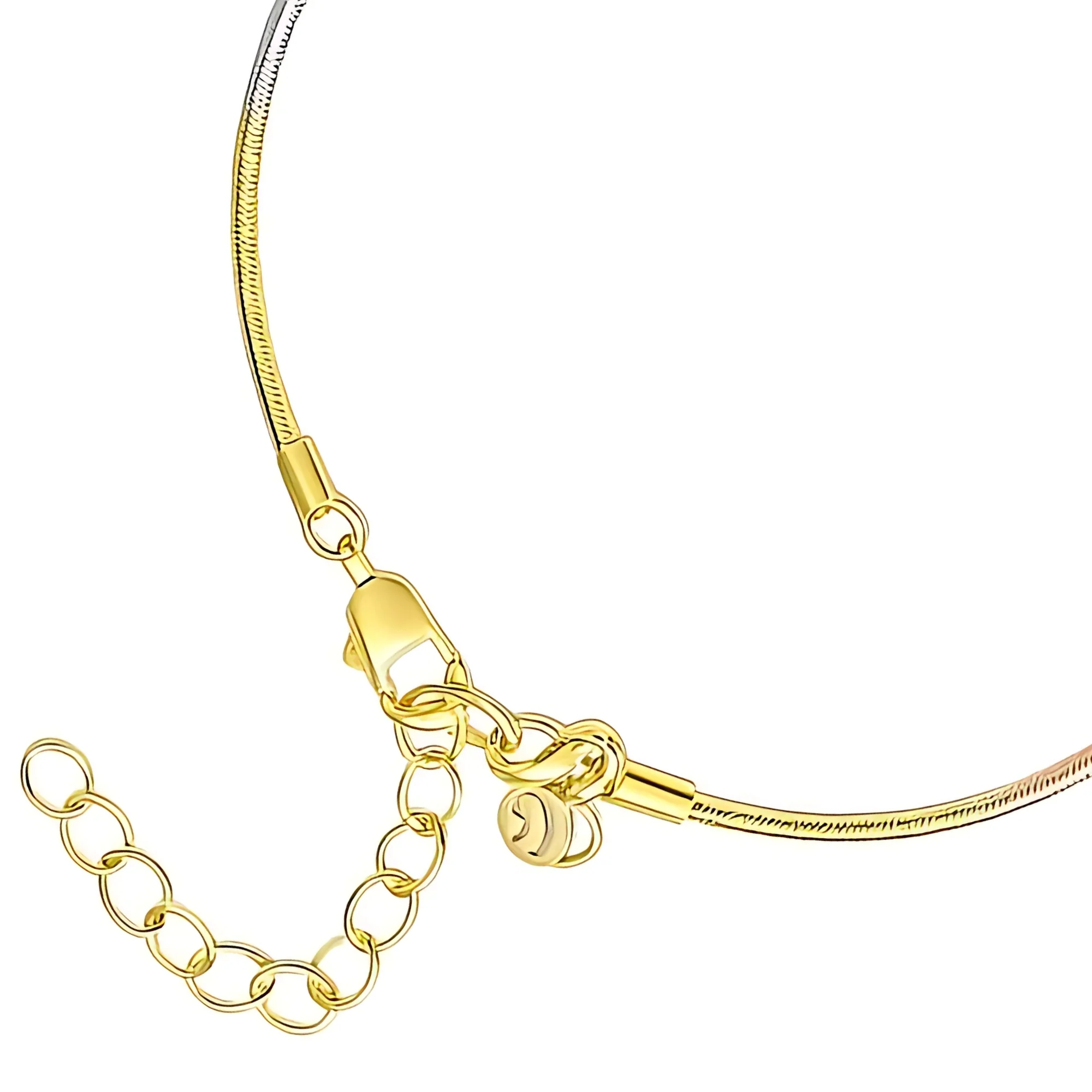 Simple Triple Tone Chain 925 Sterling Silver Bracelet - Image 6