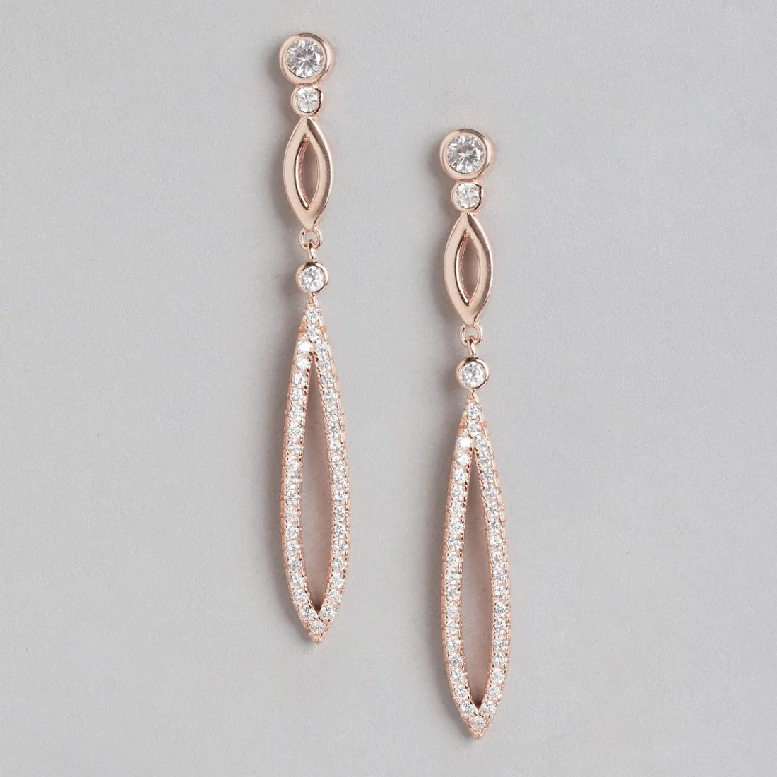 Simplicity in Radiance Rose Gold-Plated 925 Sterling Silver Solitaire Earrings - Image 4