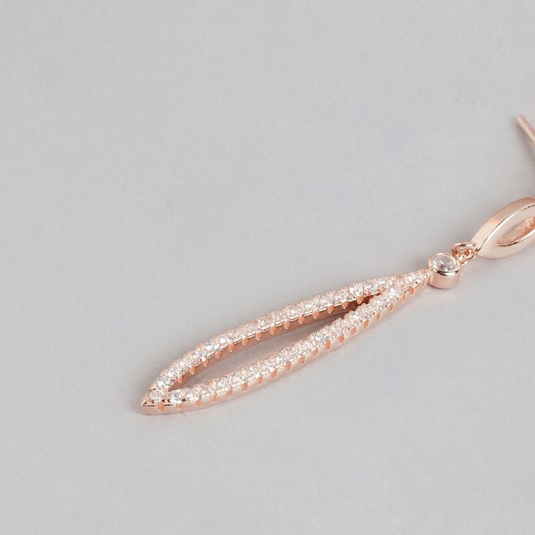 Simplicity in Radiance Rose Gold-Plated 925 Sterling Silver Solitaire Earrings - Image 5