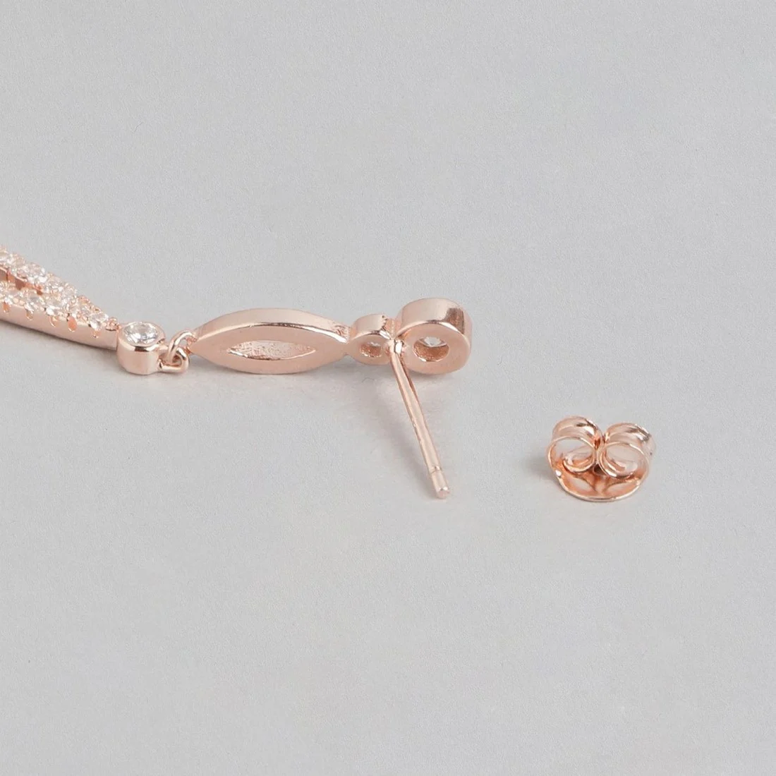 Simplicity in Radiance Rose Gold-Plated 925 Sterling Silver Solitaire Earrings - Image 6