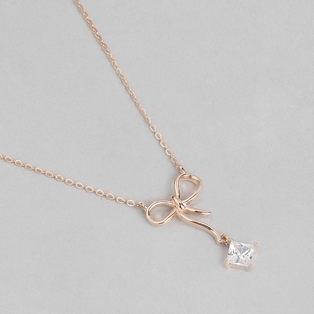 Simply Bow Rose Gold Plated 925 Sterling Silver Jewelry Set - Image 6
